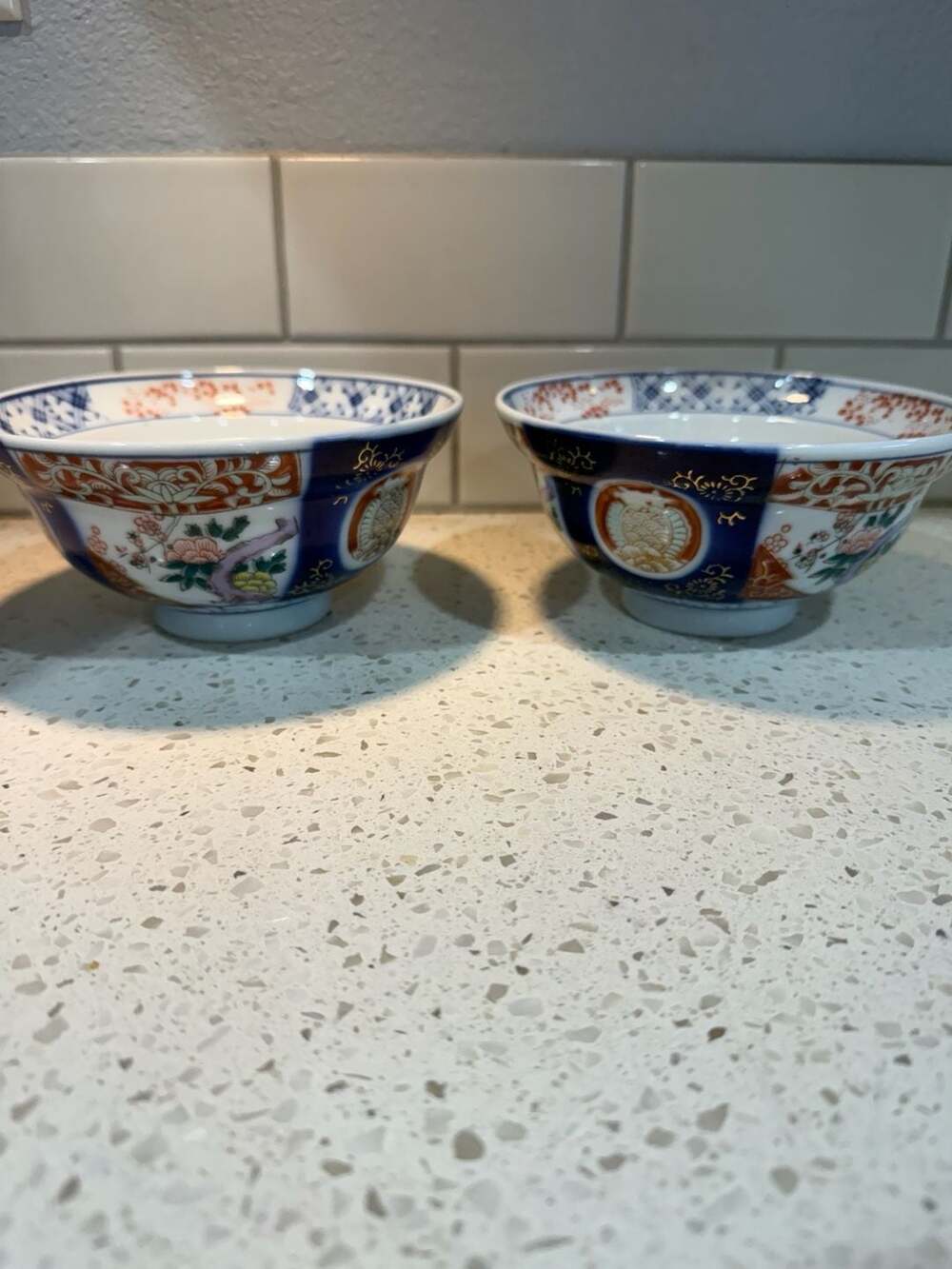 VTG Japanese Imari Handpainted Porcelain Bowls Set of 2 Floral Gilt
